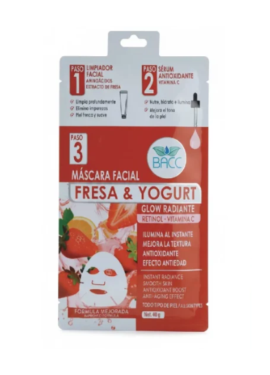 BACC mascarilla fresa y yogurt x 1 und 40g