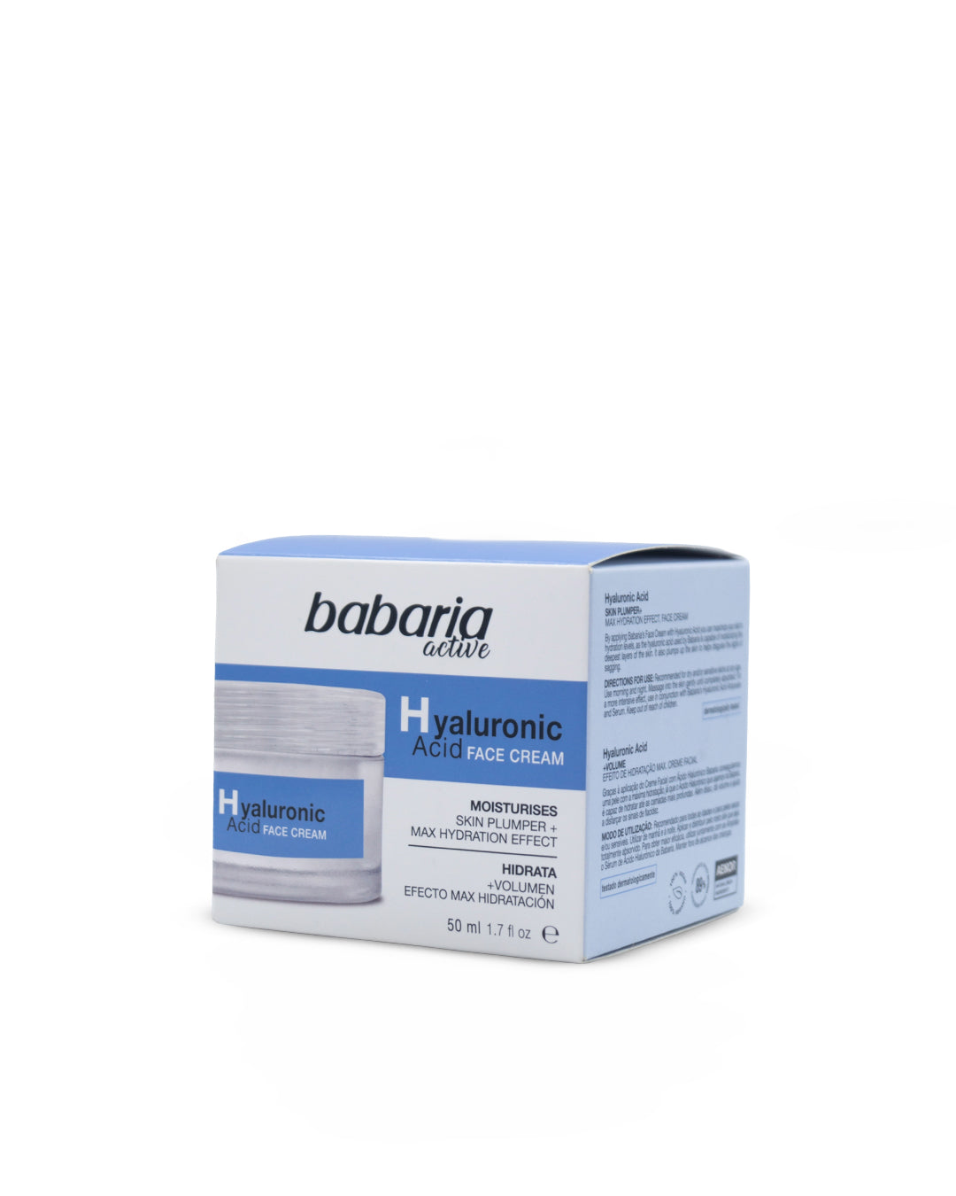 Babaria ácido hialurónico crema facial efecto max hidratación 50mL