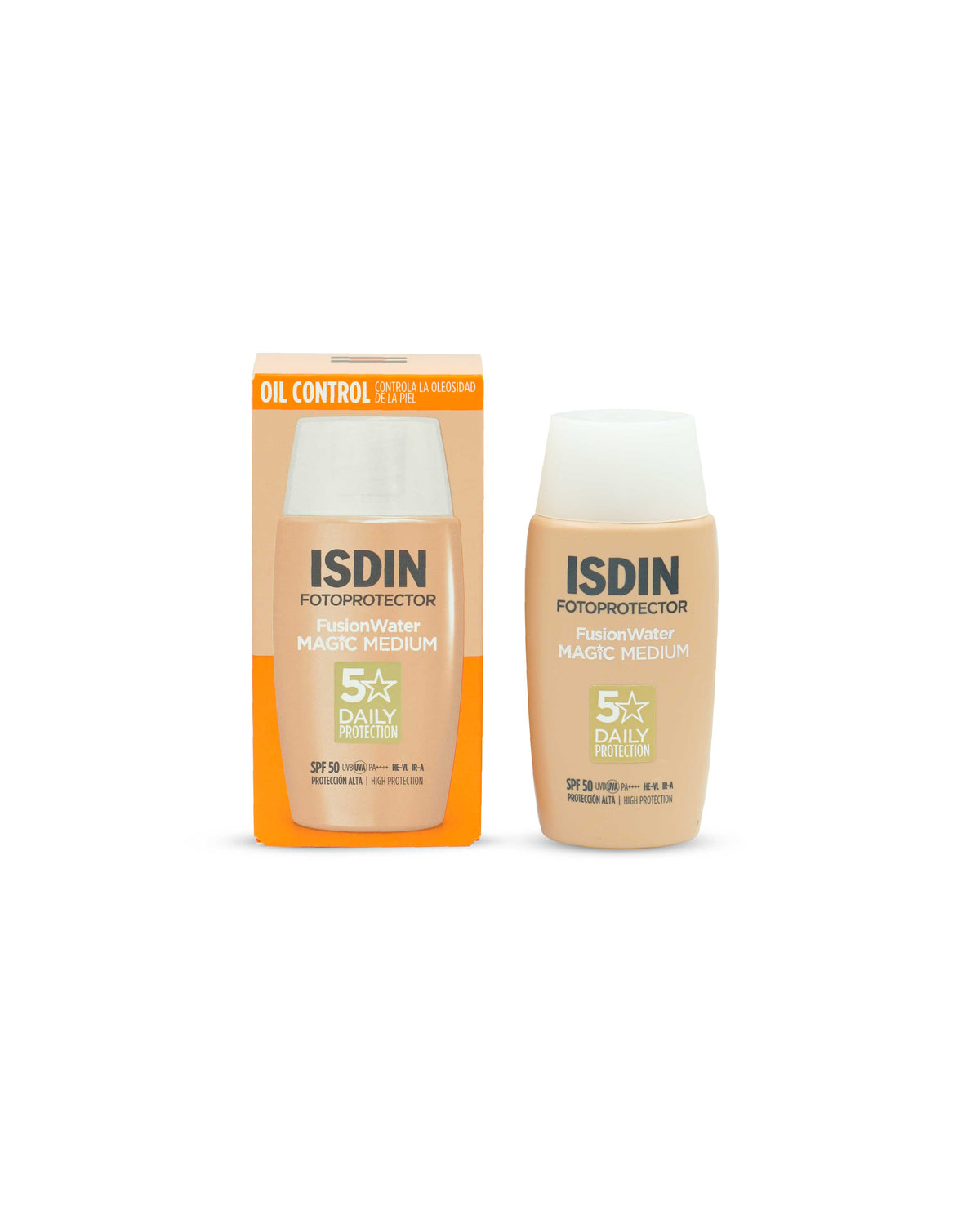 Fotoprotector fusion water magic color medium loción 50mL. Isdin