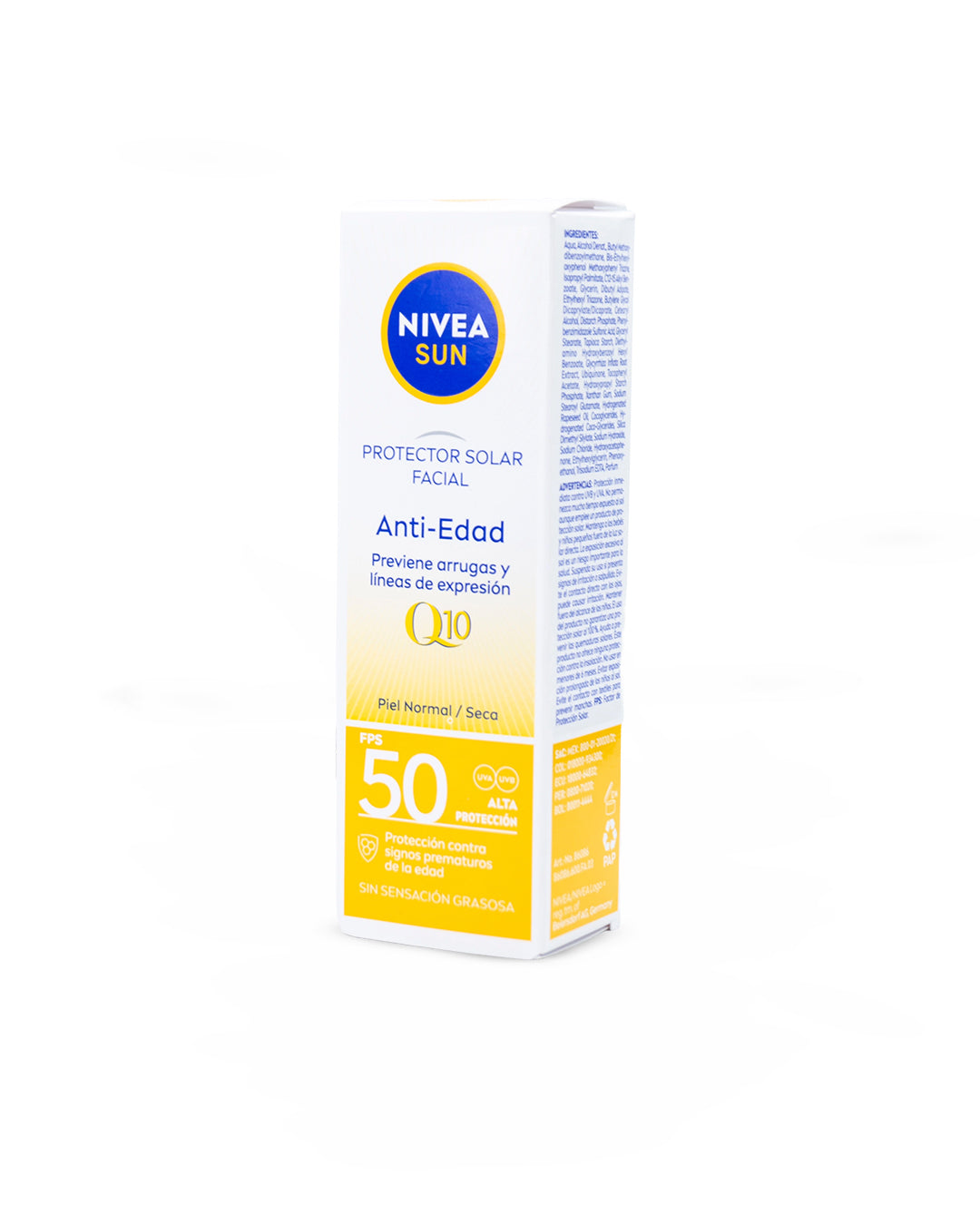Protector solar facial Anti-Edad Q10 FPS50 50mL Nivea
