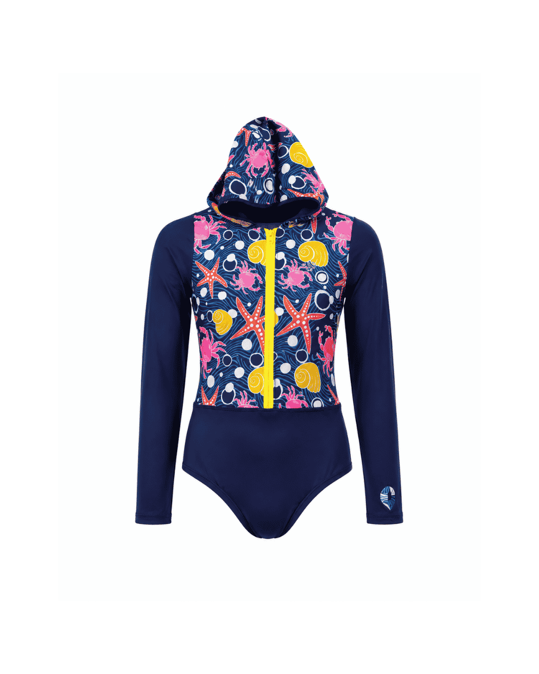 Traje de baño para niñas con capucha y protección solar. Soluvle