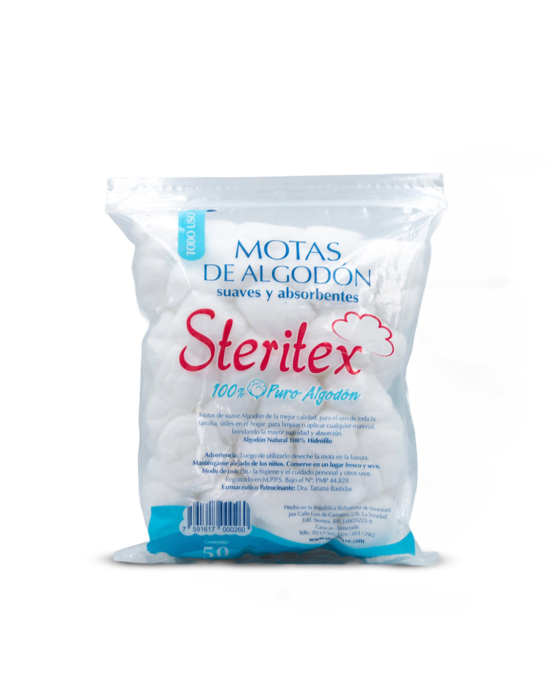 Algodón motas suaves y absorbentes x 50 und. Steritex