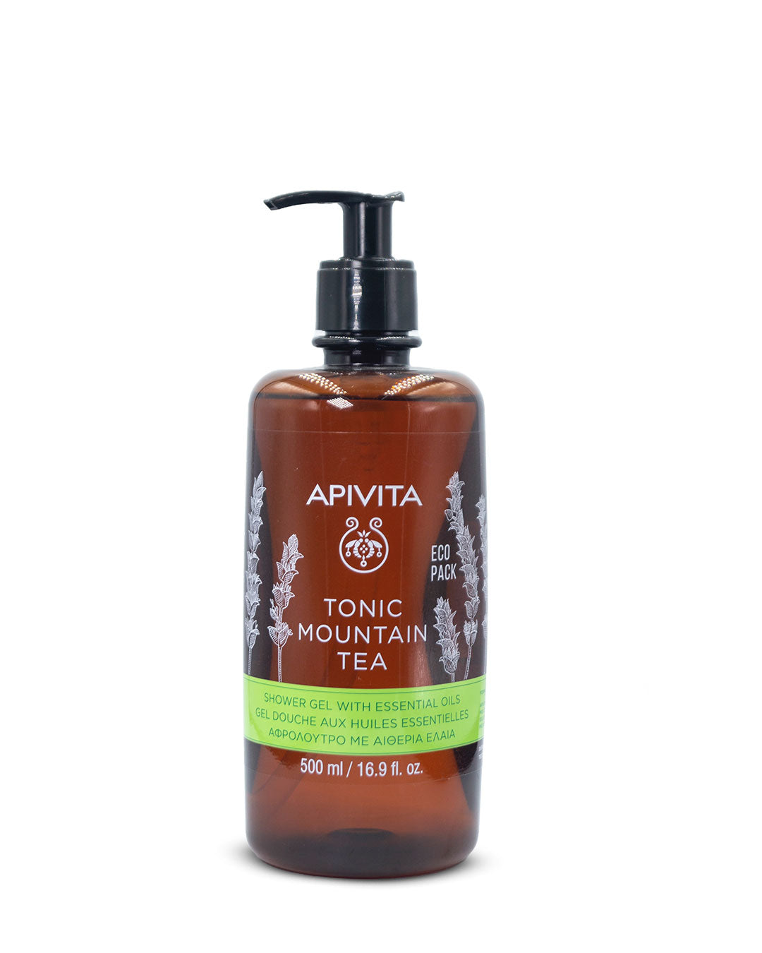 Apivita tonic mountain tea shower gel 500mL