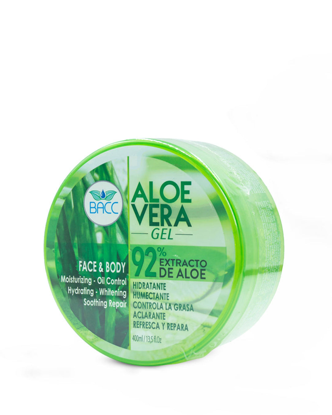BACC aloe vera gel, 92% extracto de aloe 400mL