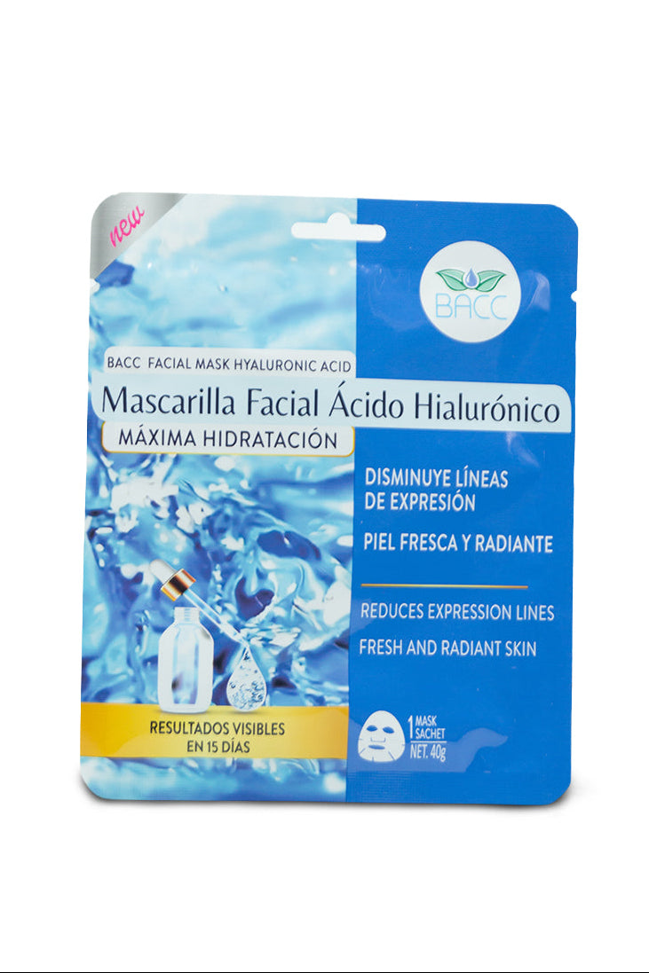 BACC mascarilla ácido hialurónico, piel fresca y radiante x 1 und 40g