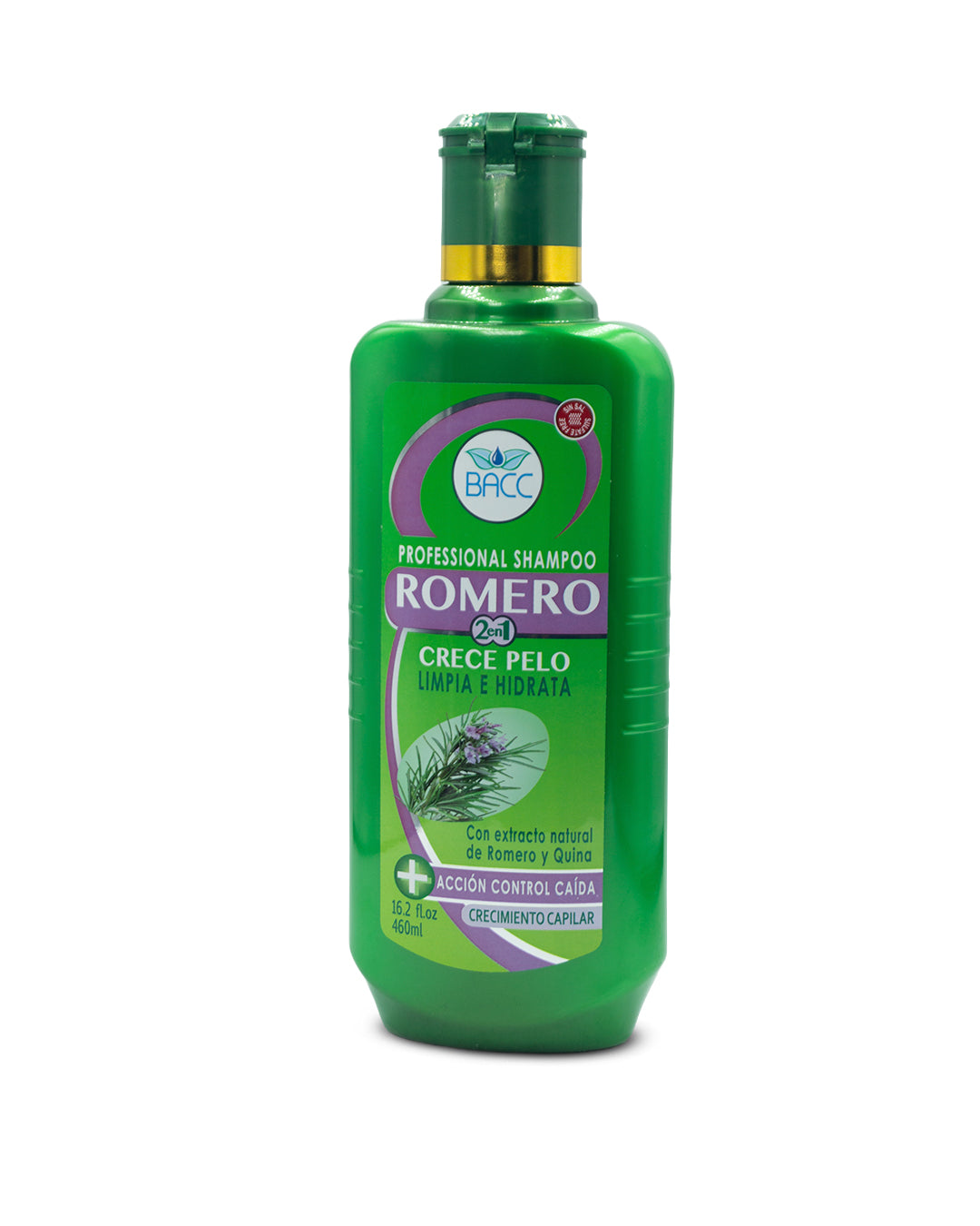 BACC romero crece pelo champú 2 en 1 crecimiento y control caída 460mL