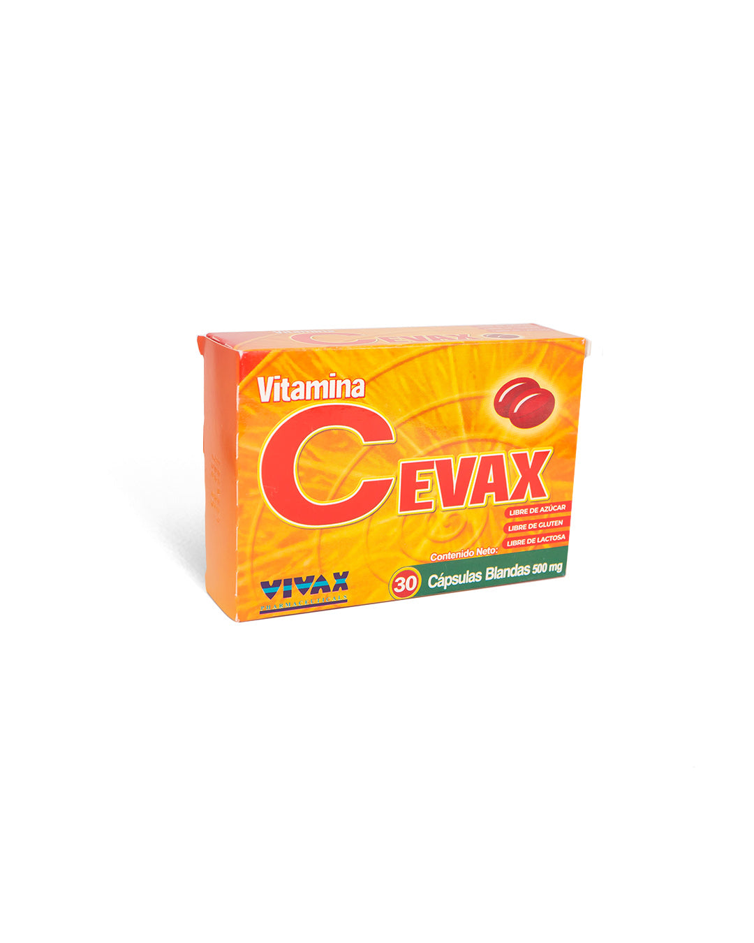 Cevax x 30 cápsulas blandas de vitamina C 500mg. Vivax
