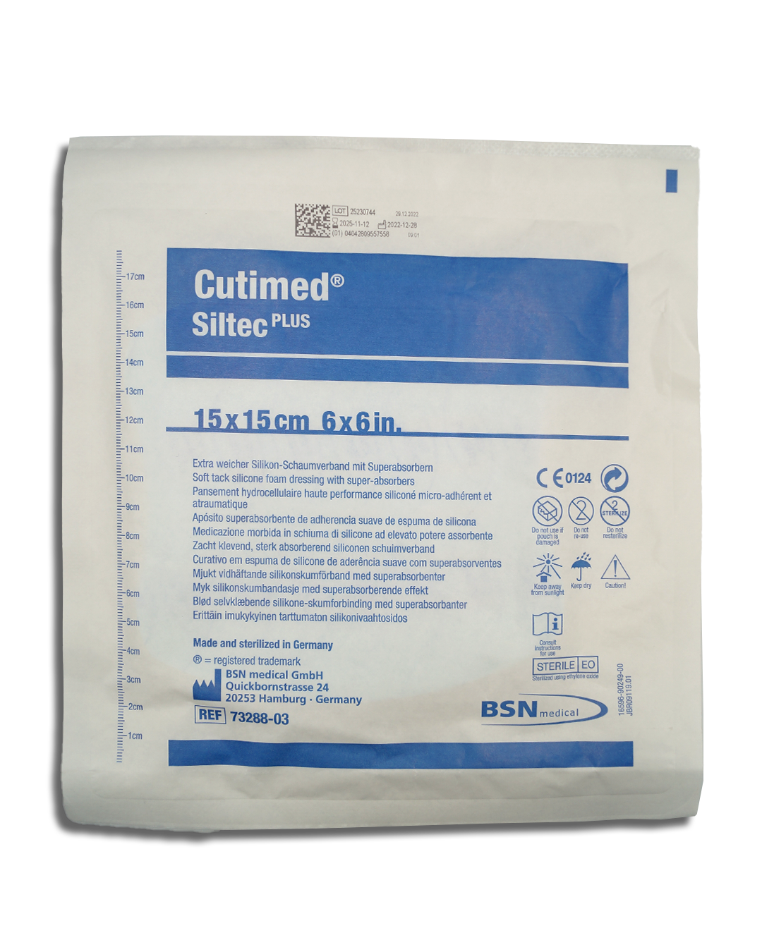 Cutimed Siltec Plus 15x15cm 1 apósito