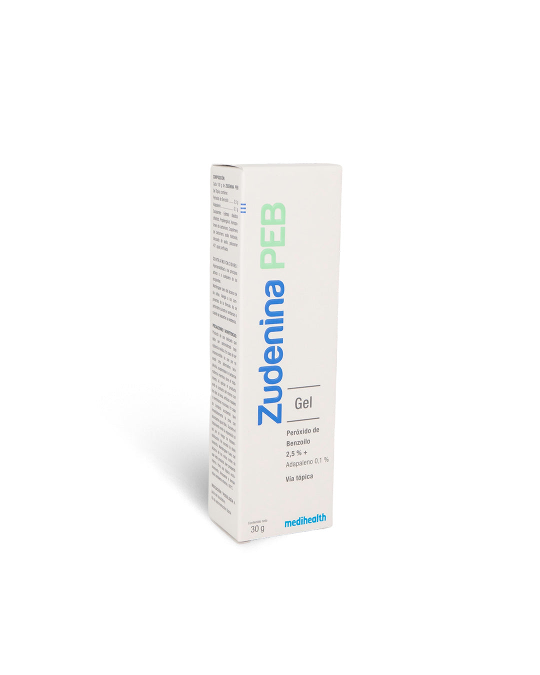 Zudenina PEB gel adapaleno 0.1% y peróxido de benzoilo 2.5% 30g. Medihealth
