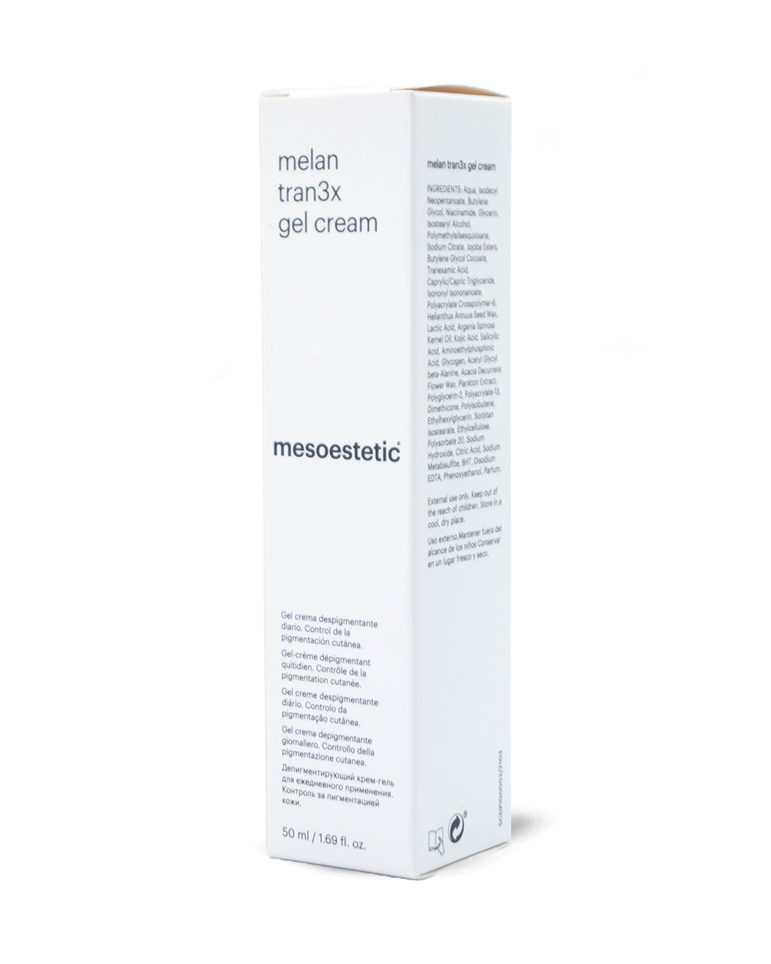 Melan tran3x gel crema despigmentante 50mL. Mesoestetic