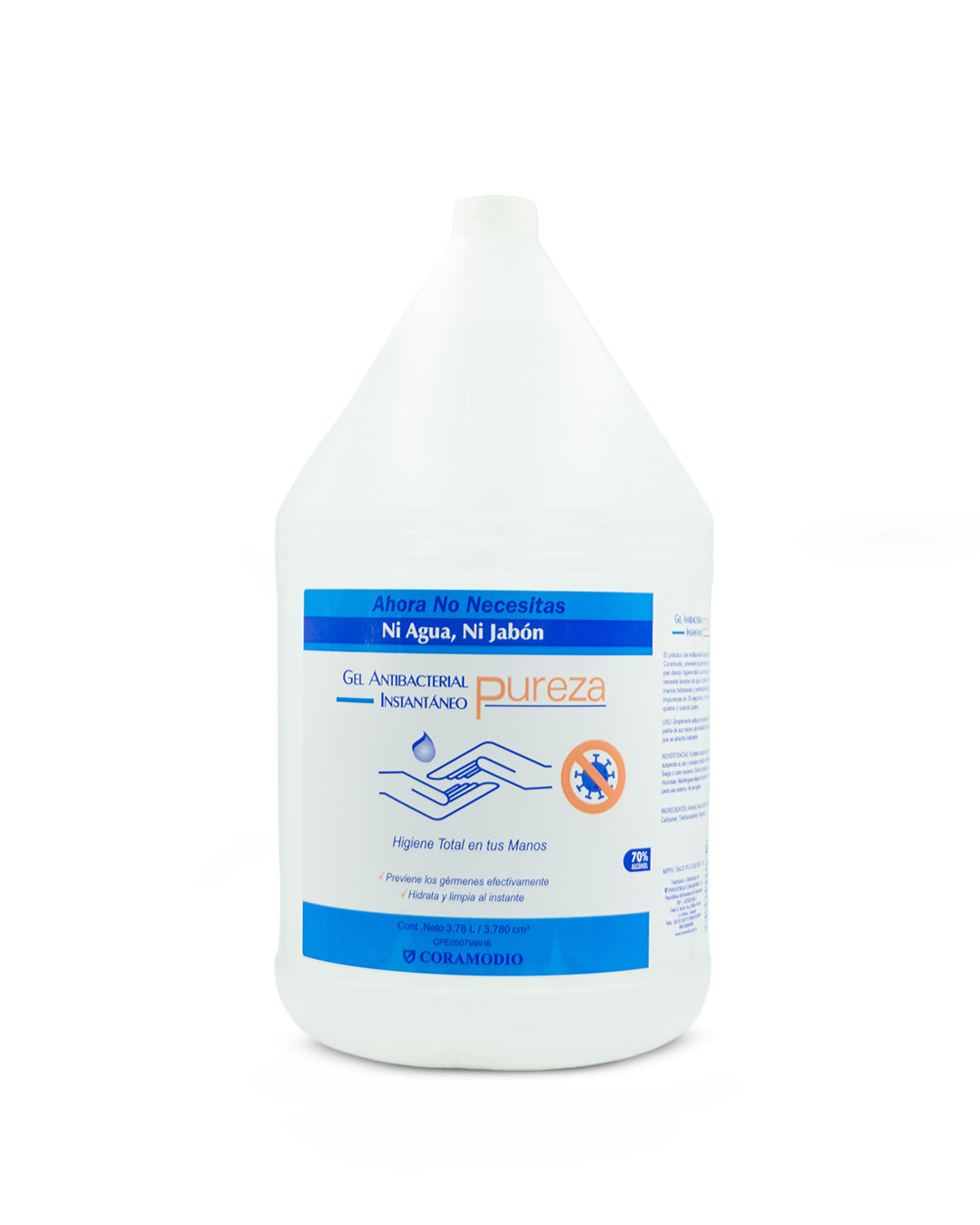 Pureza gel antibacterial. Coramodio