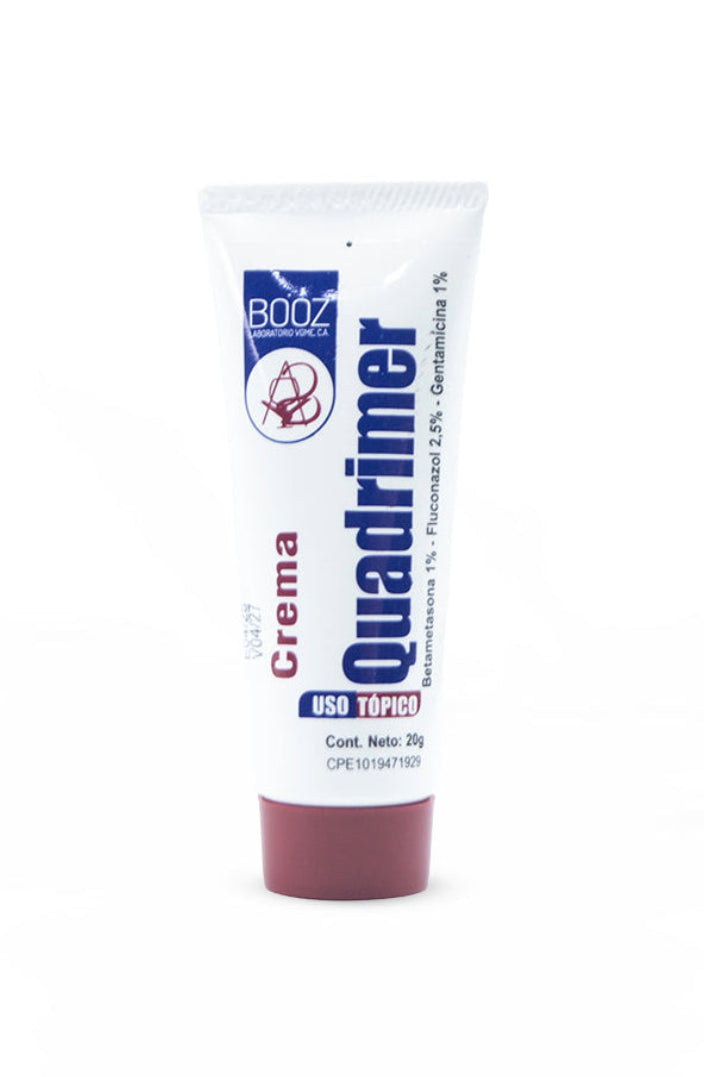 Quadrimer crema betametasona 1%, fluconazol 2.5% y gentamicina 1% 20g. Booz