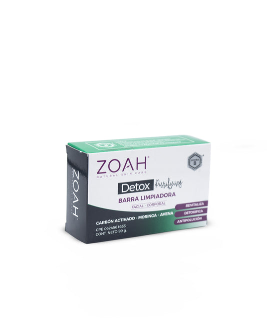 Zoah barra limpiadora facial corporal detox 90g