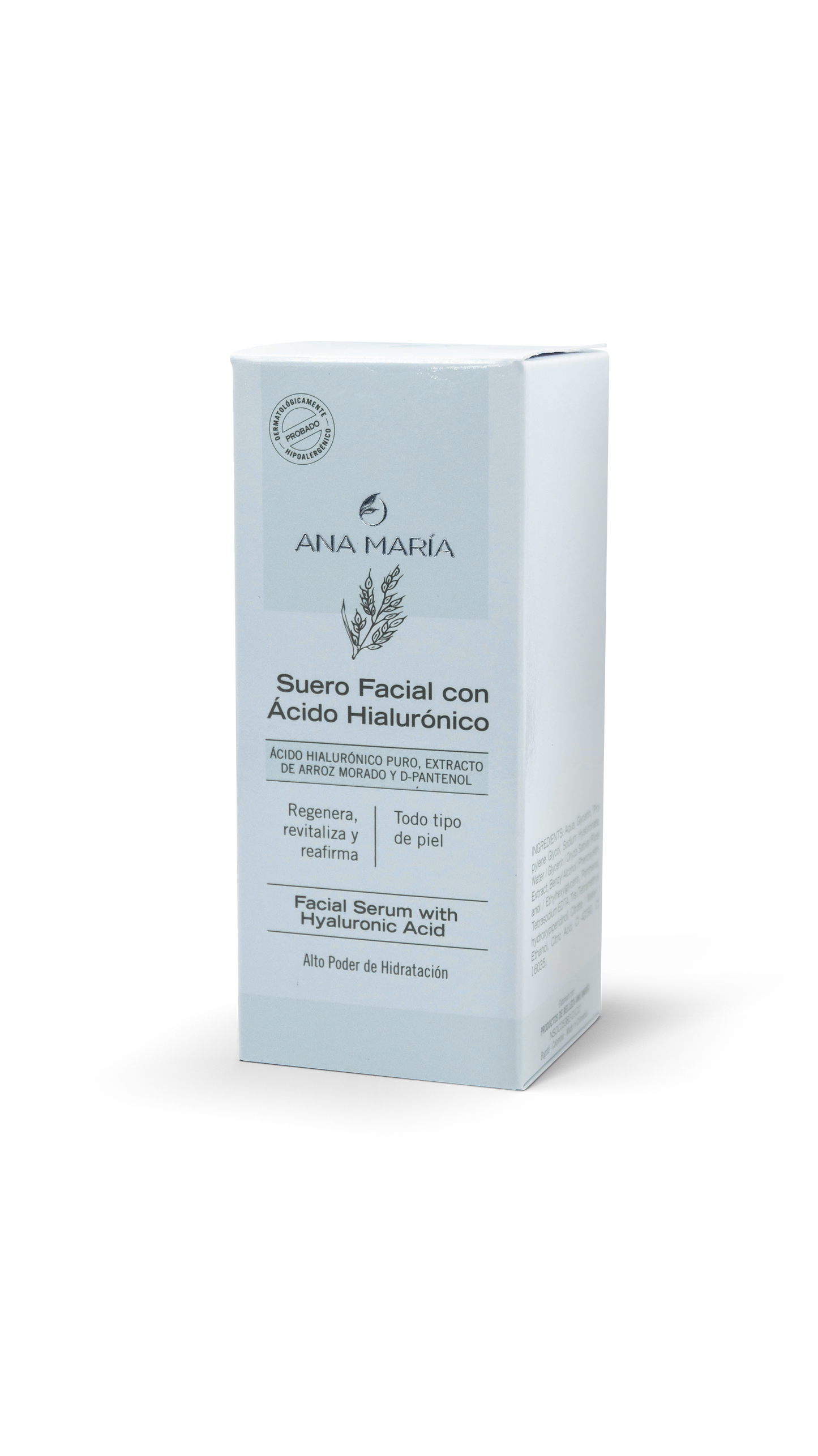 Sérum ácido hialurónico regenera, revitaliza y reafirma 30mL. Ana María