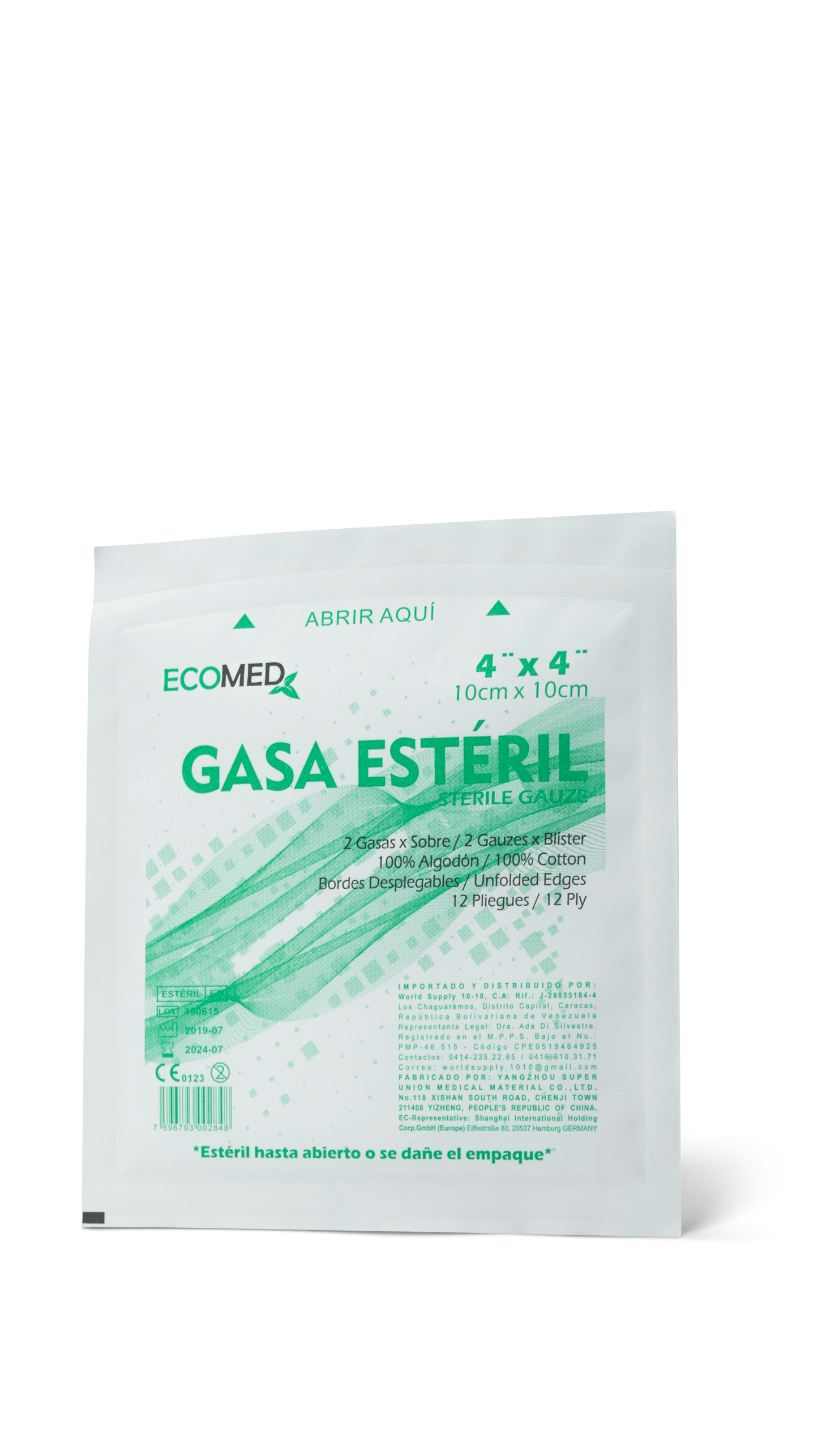 Gasa esteril 4x4 cm 2 piezas