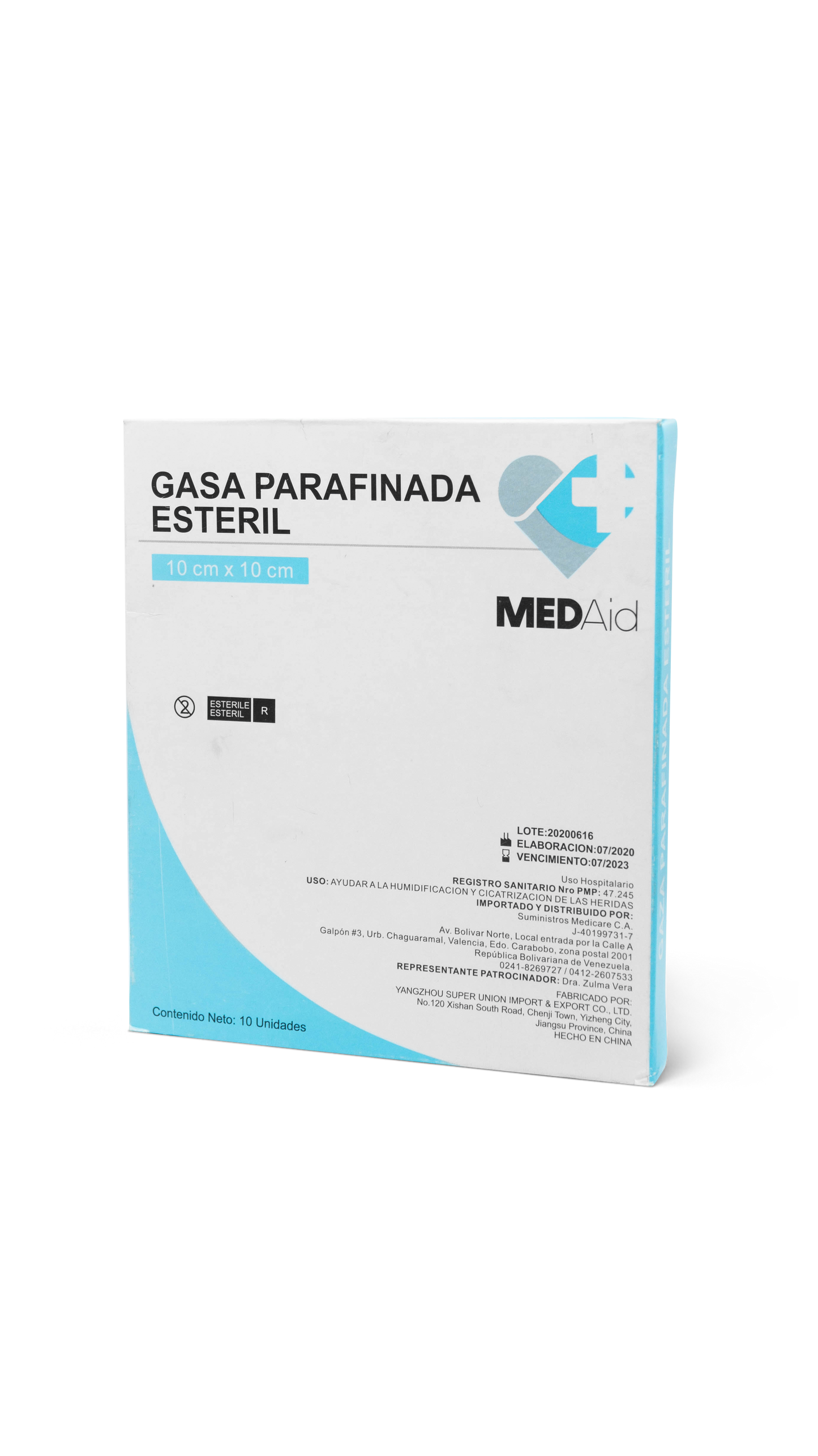 Gasa parafinada 10x10 cm 1 unidad