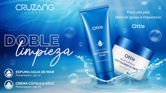 Desnudando a Ottíe: Línea Blue (Blue capsule crema limpiadora & Blue aqua rich espuma limpiadora)