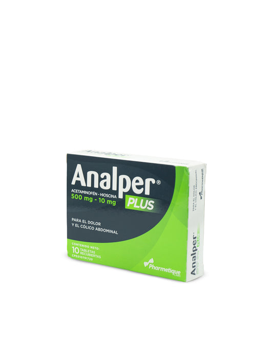 Analper plus acetaminofén 500mg hioscina 10mg x 10 tabletas. La Santé