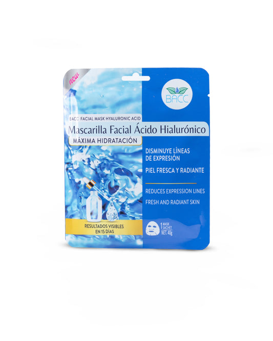 Mascarilla facial Ácido hialurónico 40g BACC