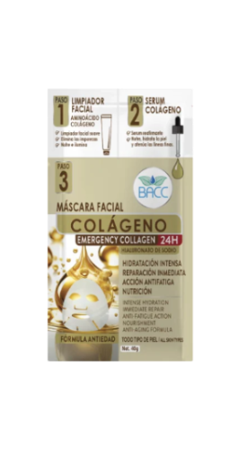 BACC mascarilla colágeno emergency 24 horas x 1 und 40g