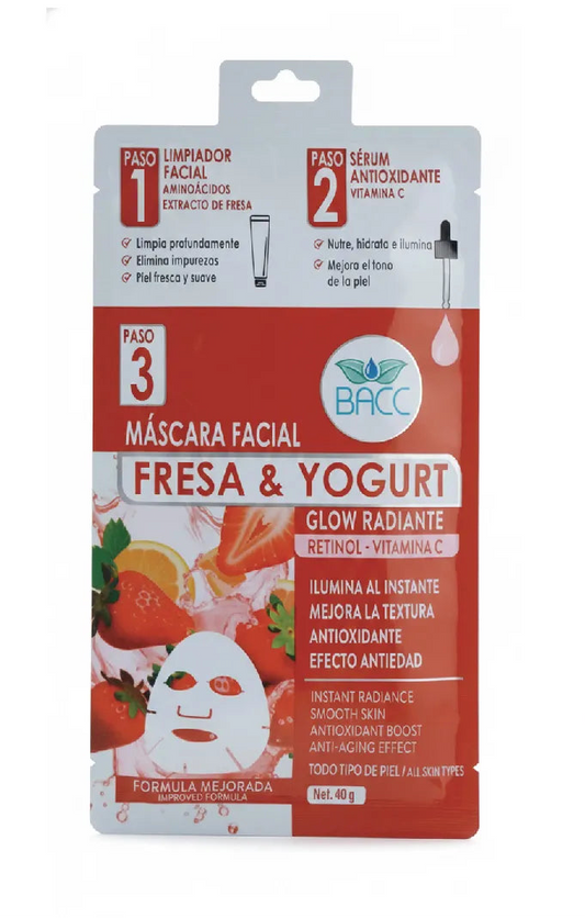 BACC mascarilla fresa y yogurt x 1 und 40g