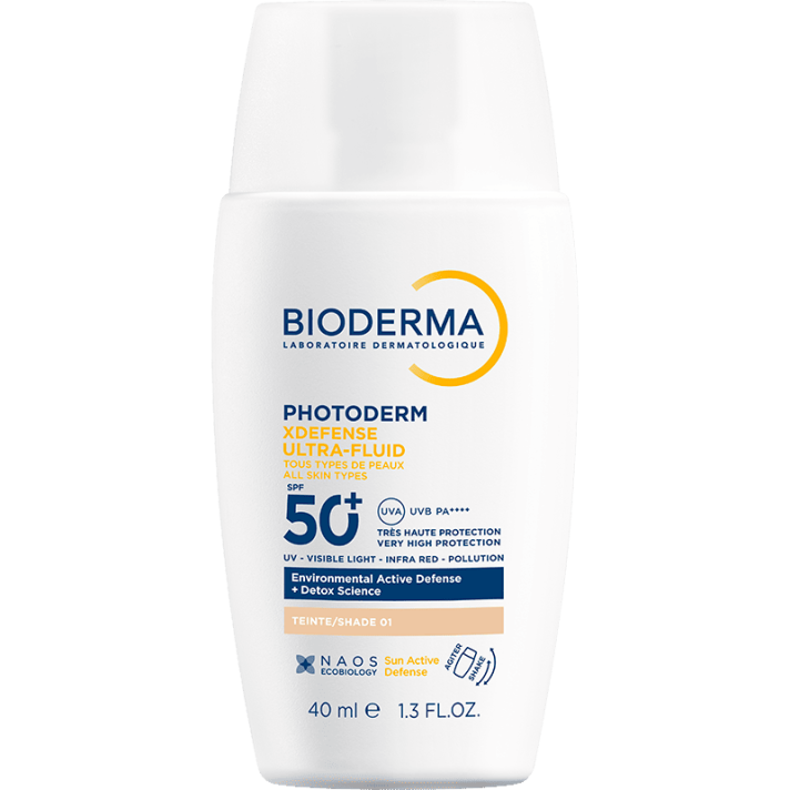 Photoderm xdefense ultrafluid con y sin color FPS 50 40mL. Bioderma