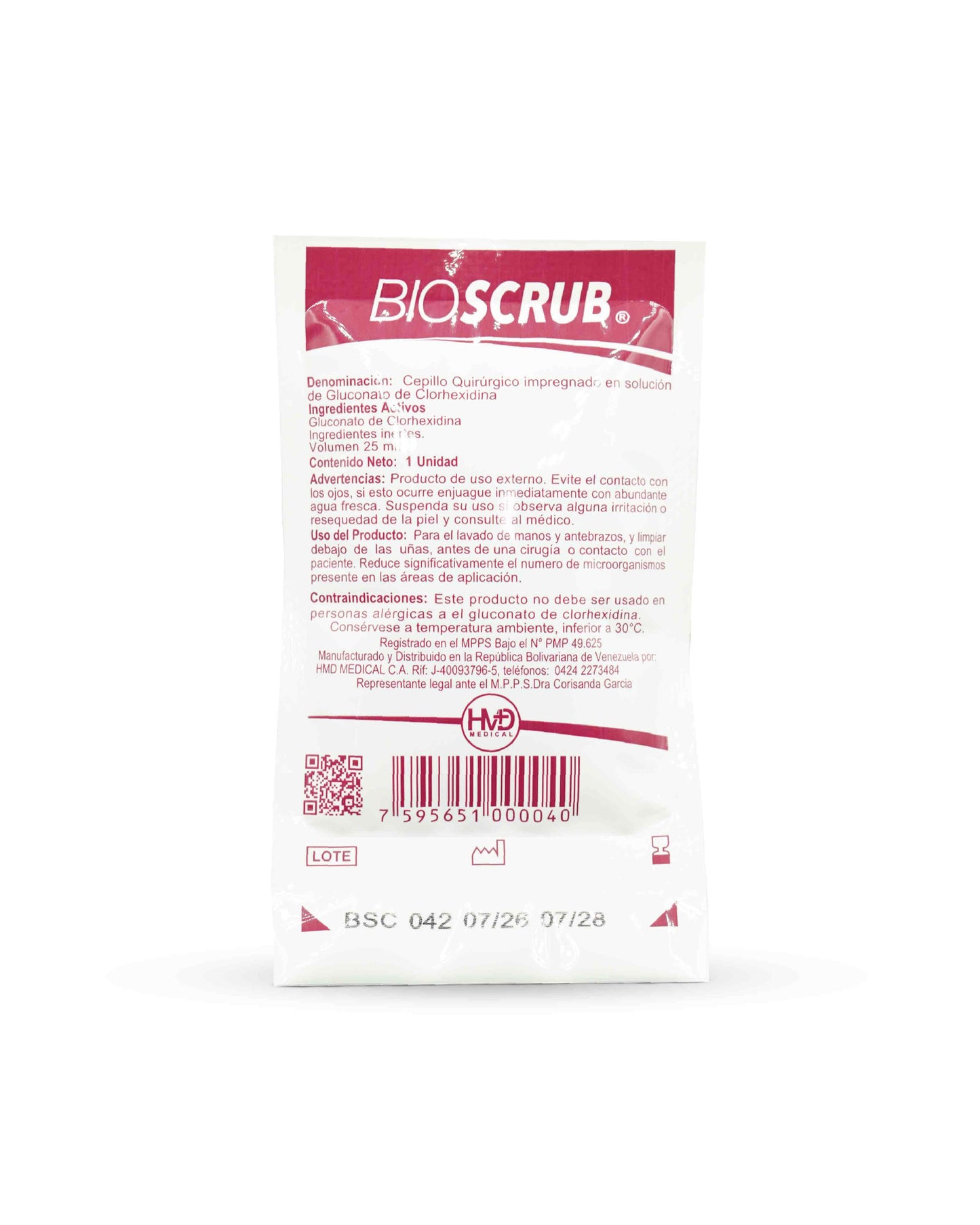 Cepillo con clorhexidina 4% 25mL X 1 und. Bioscrub