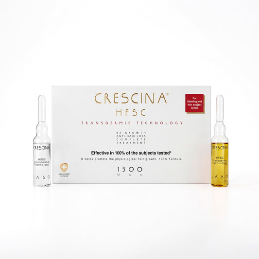 Crescina man 1300 tratamiento completo 20 ampollas: 10 anticaída y 10 crecimiento x 3.5mL. Labo
