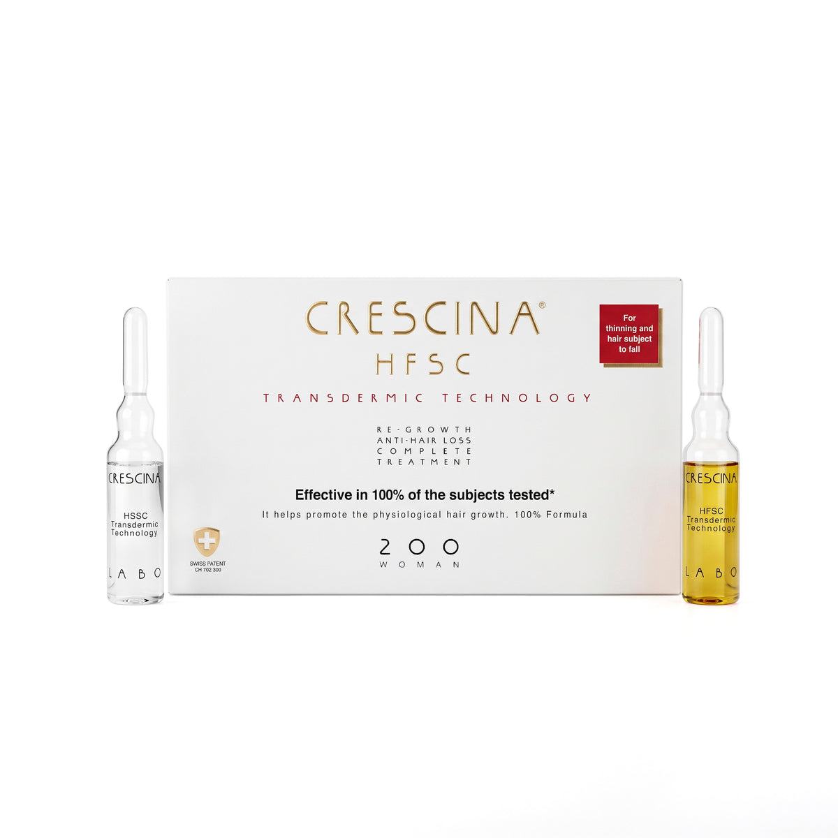 Crescina woman 200 tratamiento completo 20 ampollas: 10 anticaída y 10 crecimiento x 3.5mL. Labo
