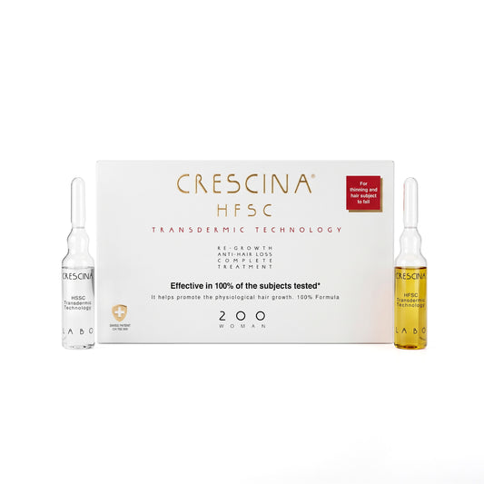 Crescina woman 200 tratamiento completo 20 ampollas: 10 anticaída y 10 crecimiento x 3.5mL. Labo