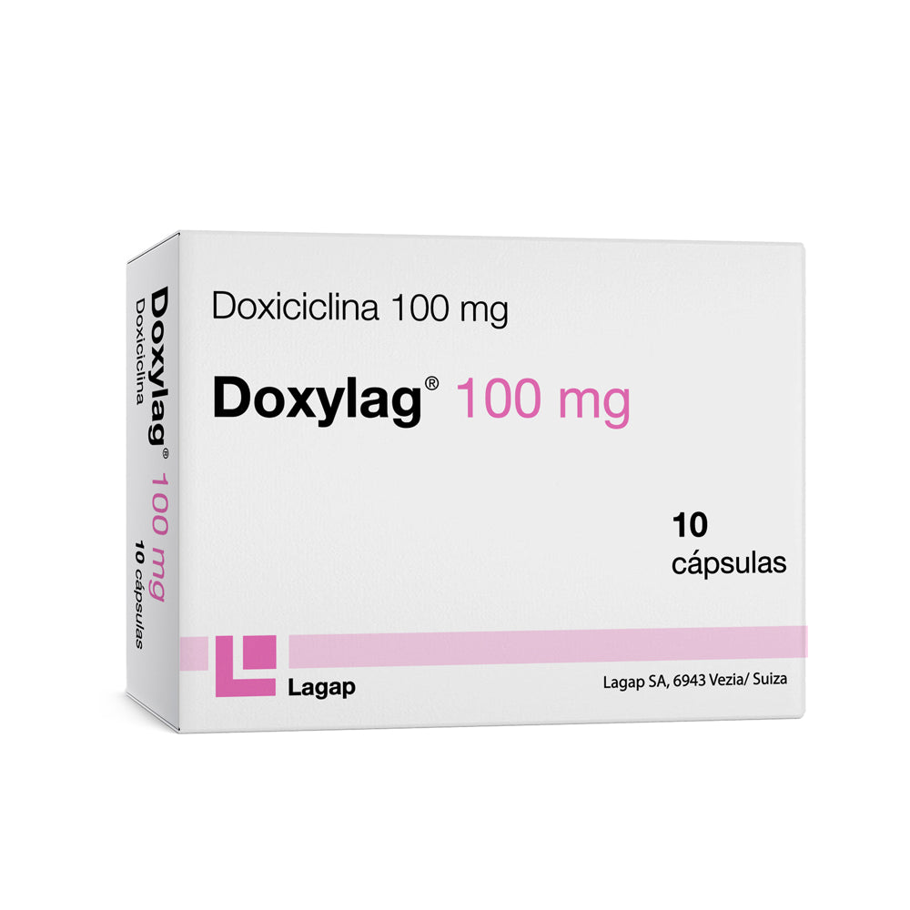 Doxylag doxiciclina 100mg X 10 cápsulas. Lagap