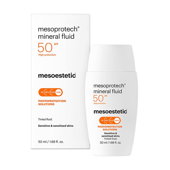 Mesoprotech mineral fluido con color FPS 50 50mL. Mesoestetic