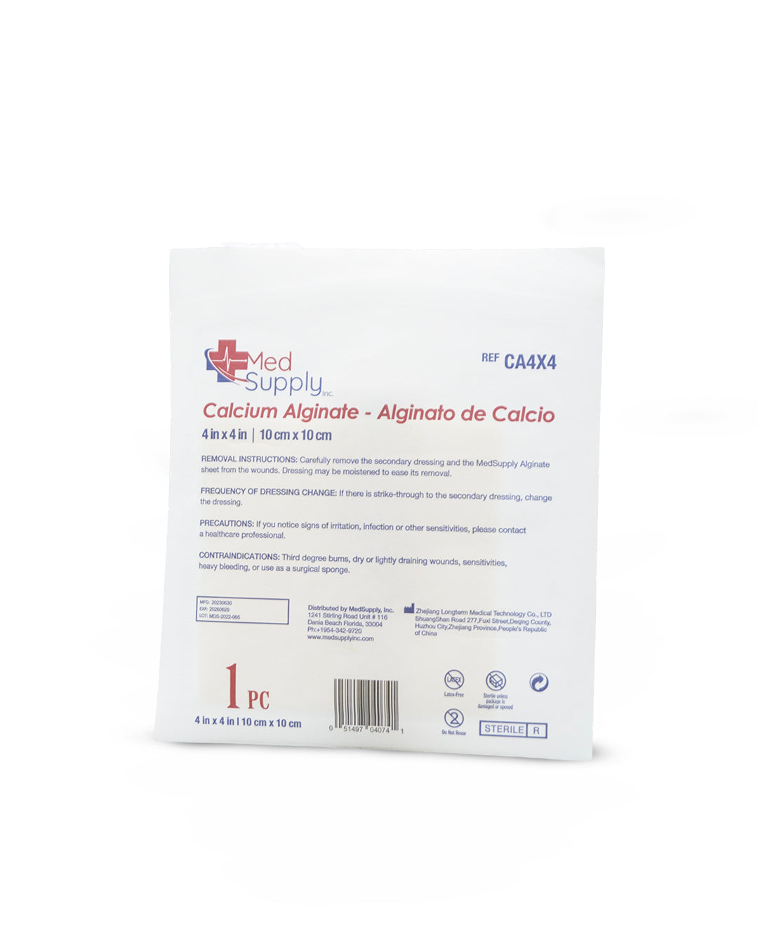 Medsupply alginato calcio plata 10x10cm 1 unidad