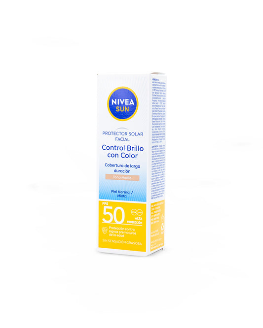 Protector solar control brillo con color FPS50 50mL Nivea