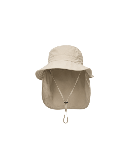 Sombrero beige con extensión y protección solar