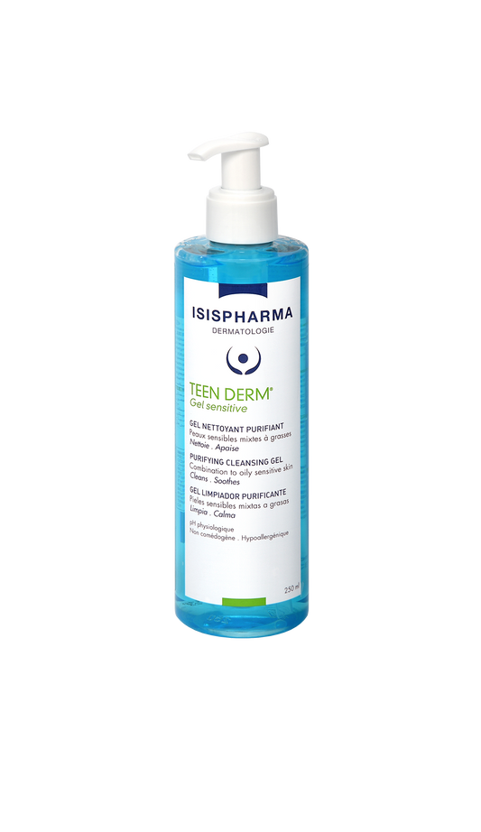 Teen derm gel limpiador sensitive 250mL. Isispharma