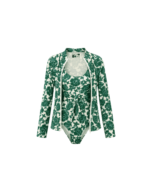 Traje de baño con chaqueta y protección solar. Soluvle
