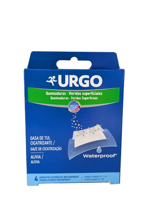 Urgo apósito estéril 10x7cm para quemaduras y heridas x 4 unidades