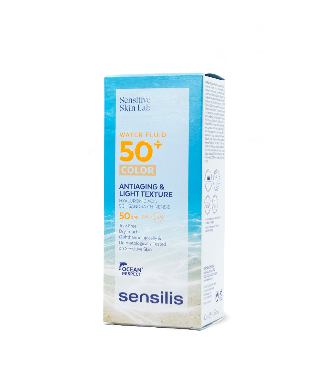 Water fluid color FPS 50 antiedad textura ligera 40mL. Sensilis
