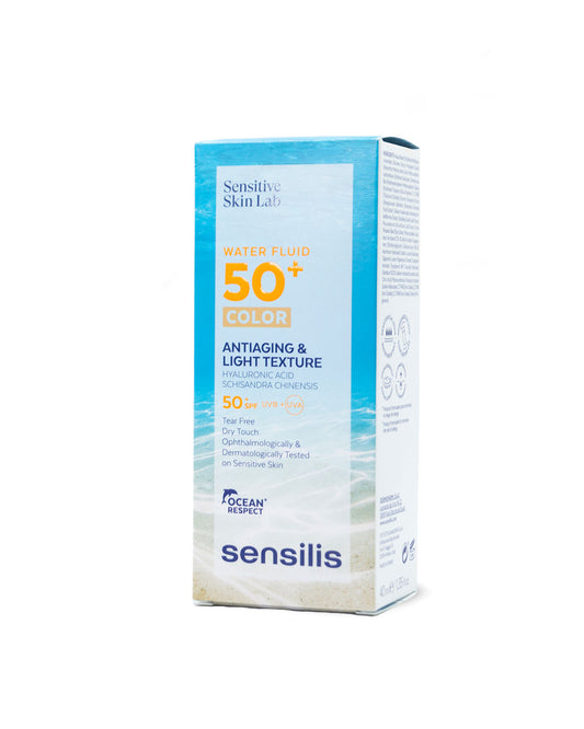 Water fluid color FPS 50 antiedad textura ligera 40mL. Sensilis