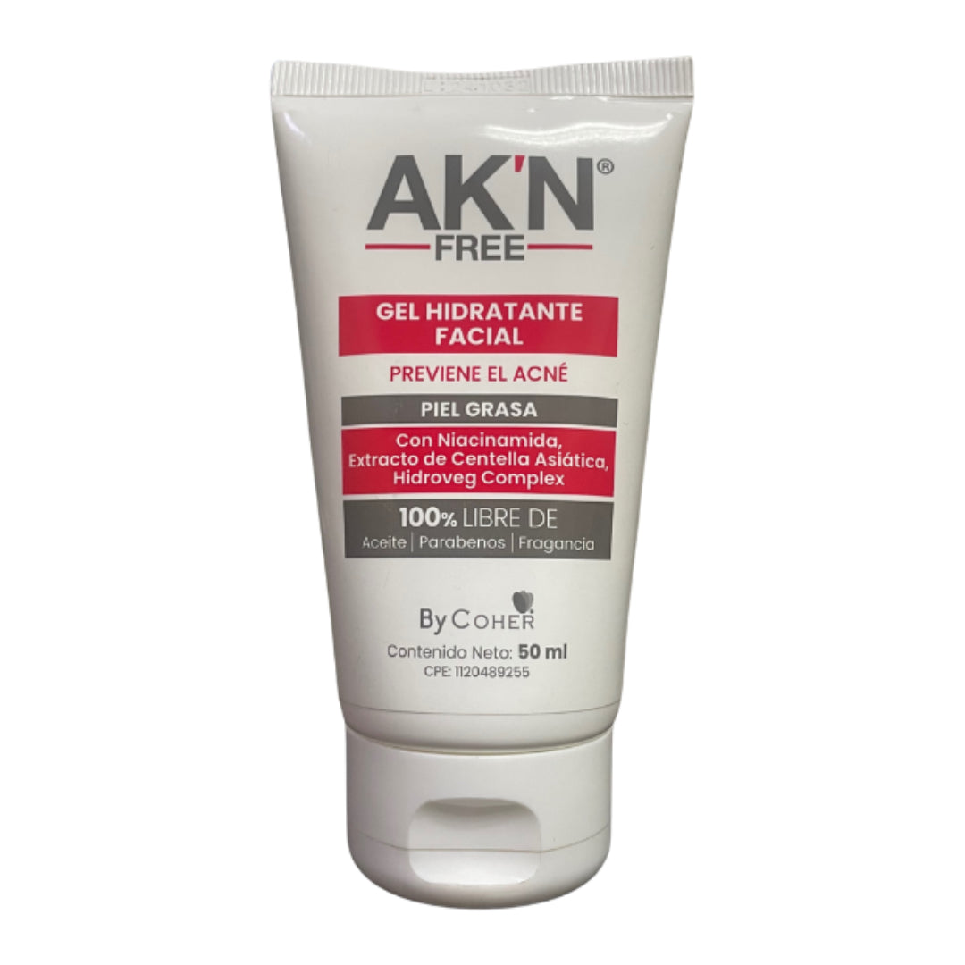 AKN free gel hidratante facial piel grasa o acné 50mL. Coher
