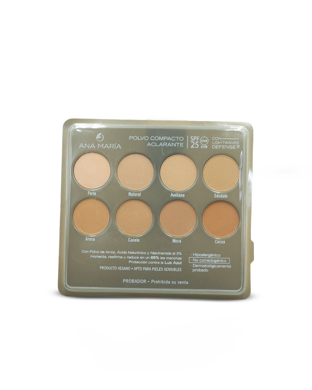 Polvo compacto aclarante humectante FPS 25 15g. Ana María