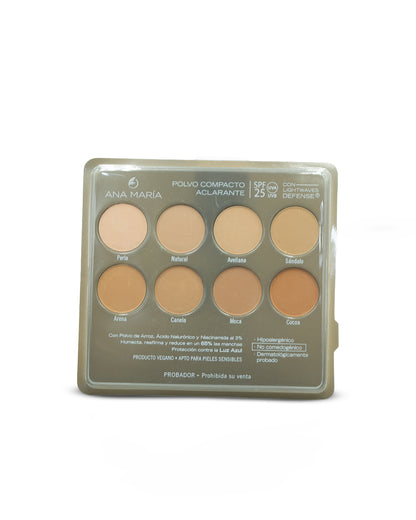 Polvo compacto aclarante humectante FPS 25 15g. Ana María