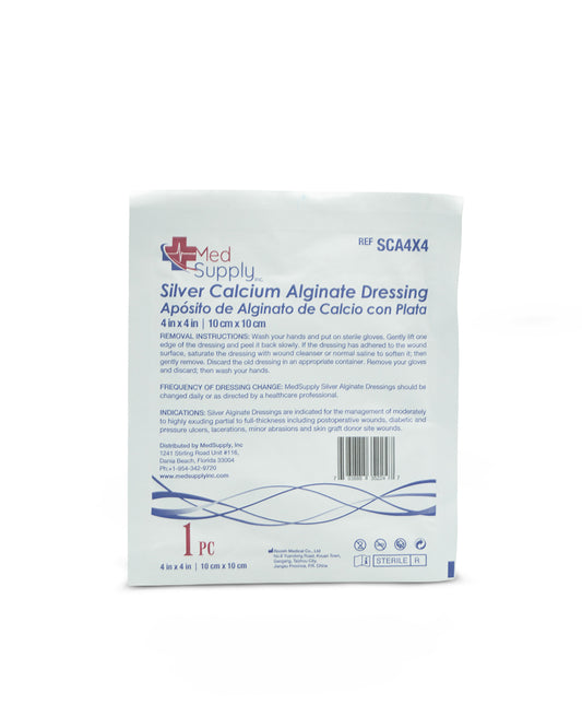 Apósito con alginato de calcio y plata 10x10cm x 1 und. Medsupply