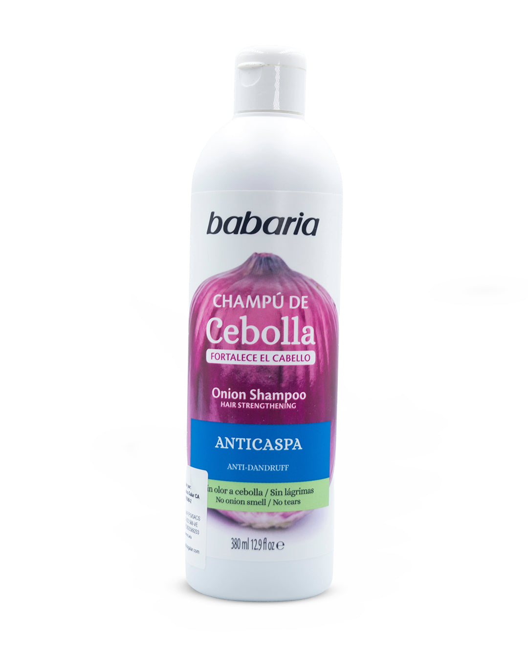 Babaria champú de cebolla anticaspa, sin olor a cebolla 380mL