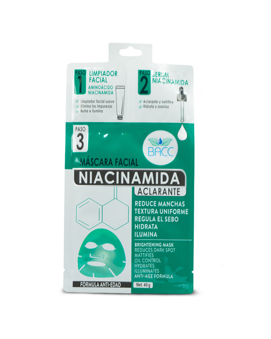 BACC máscara aclarante niacinamida 3 pasos x 1 und 40g