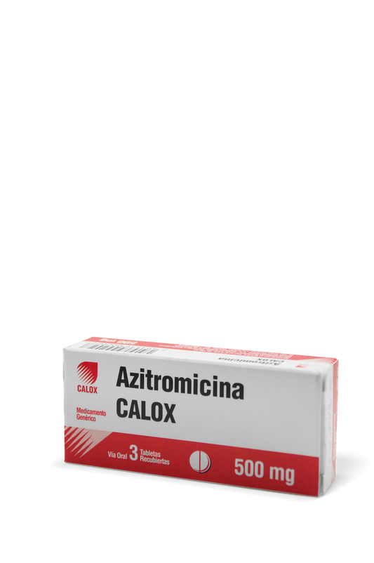 Azitromicina antibiótico con prescripción facultativa 500mg x 3 tabletas. Calox
