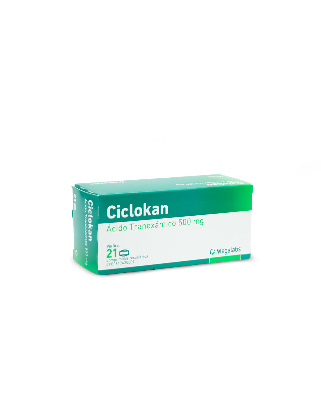 Ciclokan ácido tranexámico 500mg x 21 comprimidos recubiertos. Megalabs