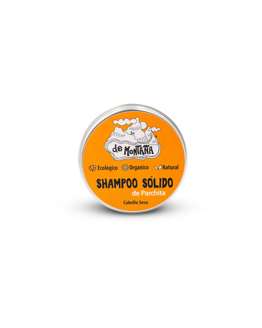 Parchita champú solido lata y refill, cuero cabelludo seco 50g. De Montaña