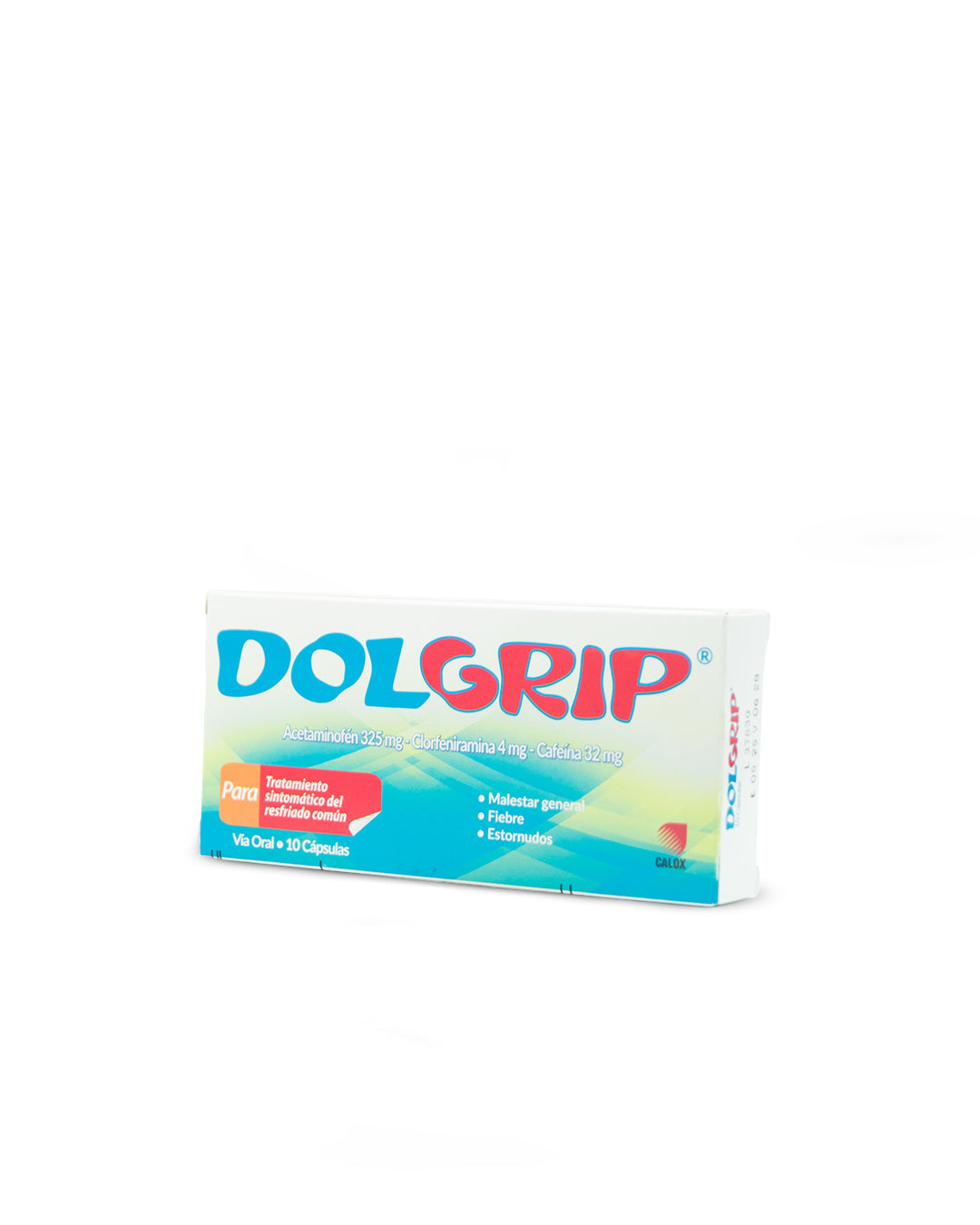 Dolgrip acetaminofén clorfeniramina x 10 cápsulas. Calox